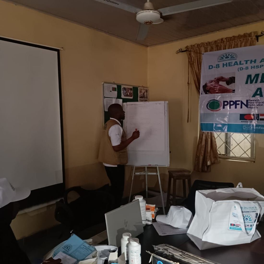 Frontline health workers at a mission site